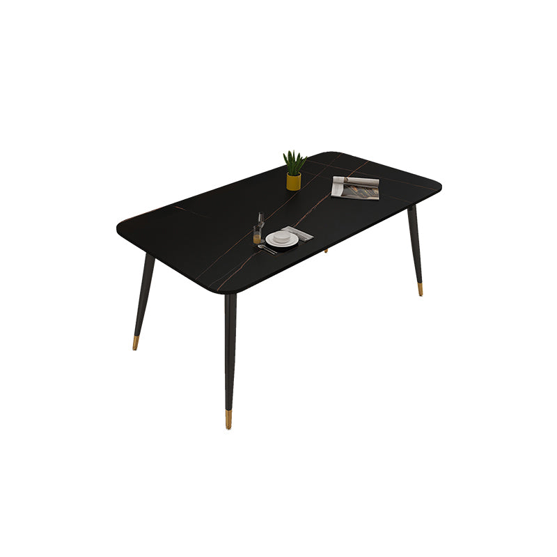 Modern Rectangle Dinette Set 1/2/5/7 Pieces Sintered Stone Top Dining Table Set