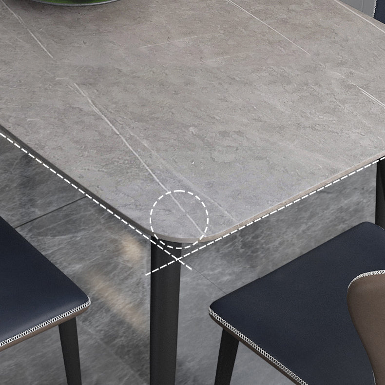 Modern Rectangle Dinette Set 1/2/5/7 Pieces Sintered Stone Top Dining Table Set