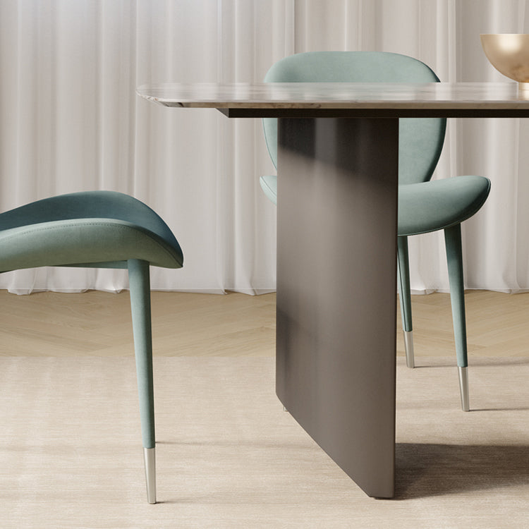 Modern Rectangle Dining Table Set 1/4/5/7 Pieces Sintered Stone Top Dinette Set