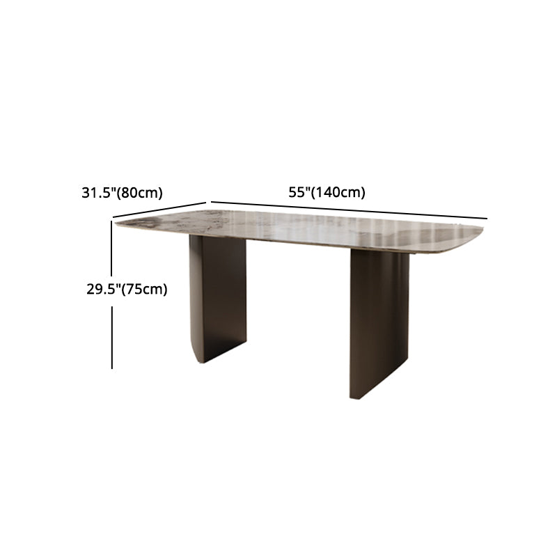Modern Rectangle Dining Table Set 1/4/5/7 Pieces Sintered Stone Top Dinette Set