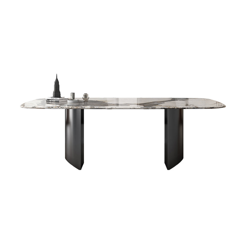 Modern Rectangle Dinette Set 1/4/5/7 Pieces Sintered Stone Top Dining Table Set