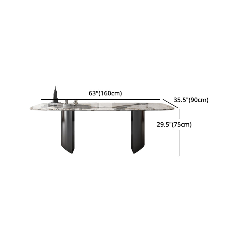 Modern Rectangle Dinette Set 1/4/5/7 Pieces Sintered Stone Top Dining Table Set