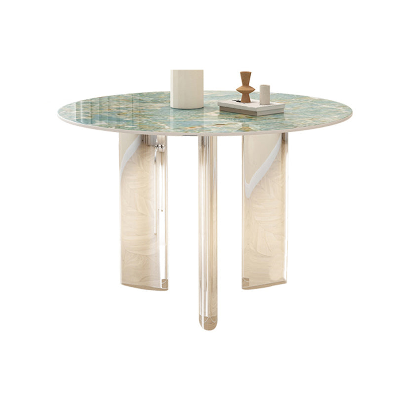 Modern Acrylic Dining Table Set 1/4/5/7 Pieces Rectangle Sintered Stone Top Dinette Set