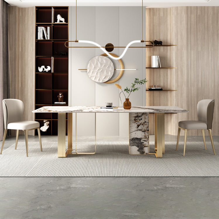 Luxury Sintered Stone Top Dining Set Rectangle 1/3/5/6 Pieces Dining Room Table Set