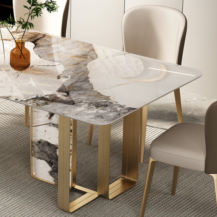Luxury Sintered Stone Top Dining Set Rectangle 1/3/5/6 Pieces Dining Room Table Set