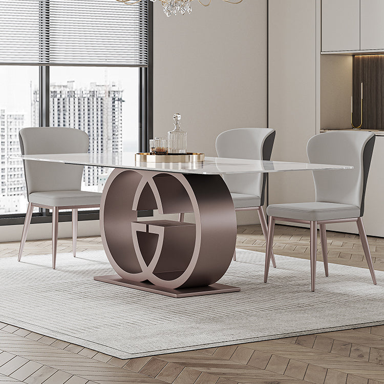 Designer Style Sintered Stone Dining Set Rectangle 1/3/4/7 Pieces Dining Room Table Set