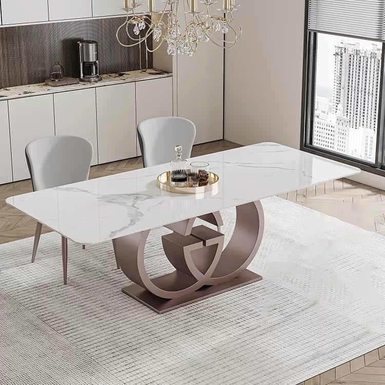 Designer Style Sintered Stone Dining Set Rectangle 1/3/4/7 Pieces Dining Room Table Set