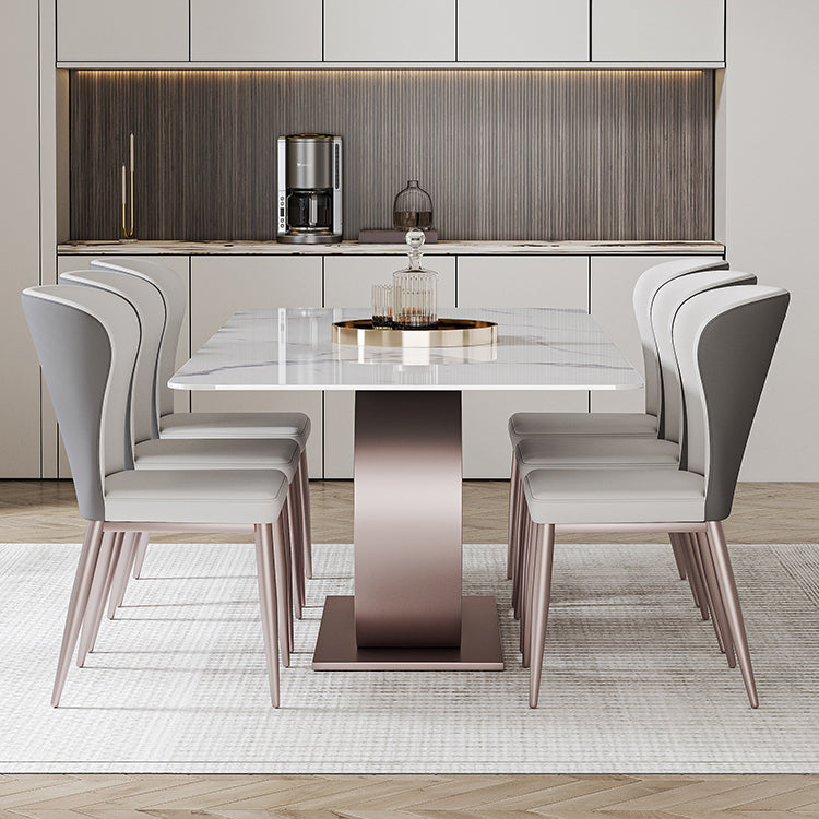 Designer Style Sintered Stone Dining Set Rectangle 1/3/4/7 Pieces Dining Room Table Set