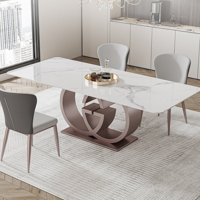 Designer Style Sintered Stone Dining Set Rectangle 1/3/4/7 Pieces Dining Room Table Set