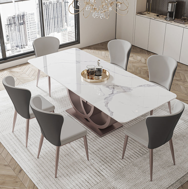 Designer Style Sintered Stone Dining Set Rectangle 1/3/4/7 Pieces Dining Room Table Set