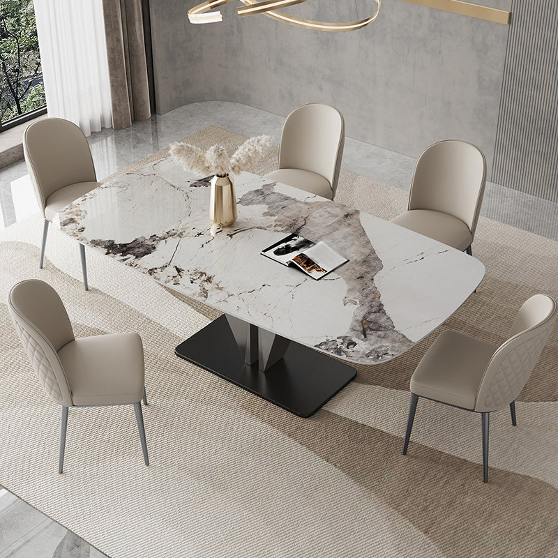 Designer Style Sintered Stone Dining Set Rectangle 1/3/4/6/7 Pieces Dining Room Table Set