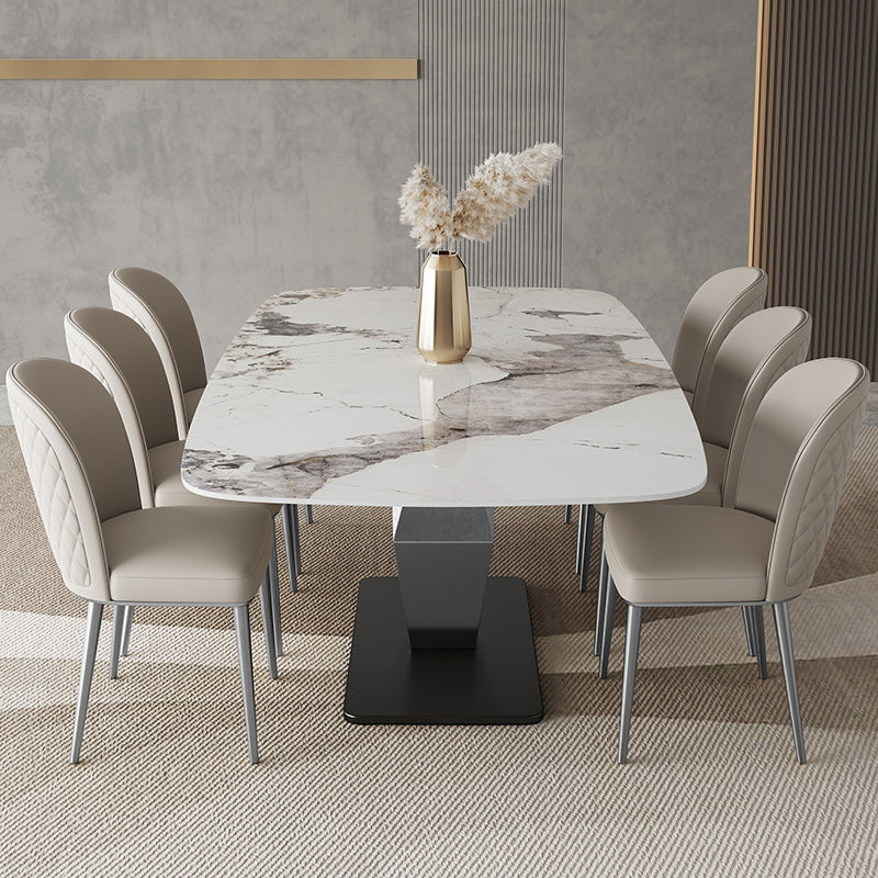 Designer Style Sintered Stone Dining Set Rectangle 1/3/4/6/7 Pieces Dining Room Table Set