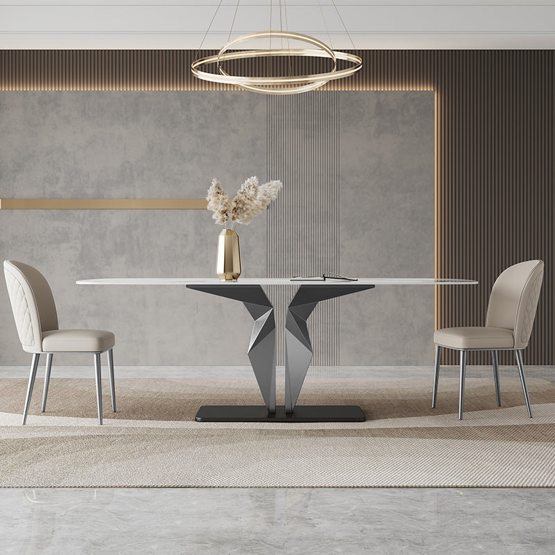 Designer Style Sintered Stone Dining Set Rectangle 1/3/4/6/7 Pieces Dining Room Table Set