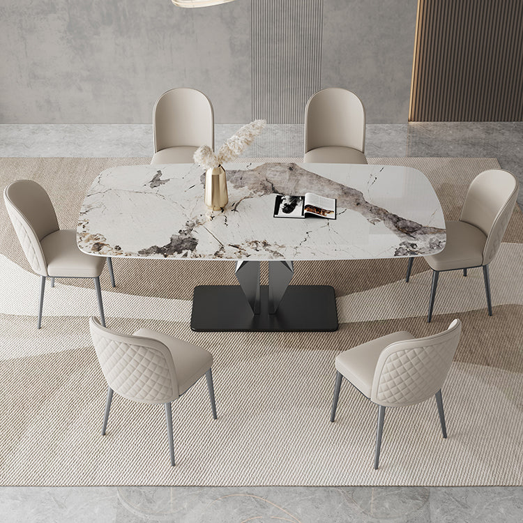 Designer Style Sintered Stone Dining Set Rectangle 1/3/4/6/7 Pieces Dining Room Table Set