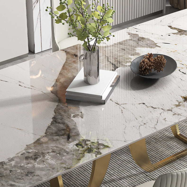 Designer Style Sintered Stone Top Dining Set Rectangle 1/2/5/7 Pieces Dining Table Set
