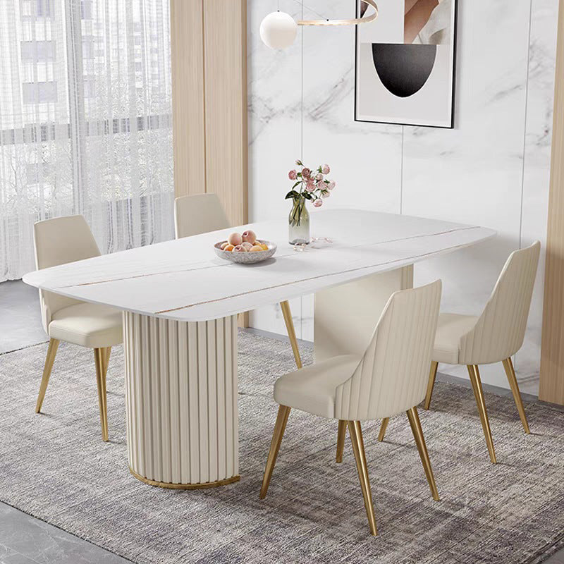 Nordic Sintered Stone Top Dining Set Rectangle 1/2/5/7 Pieces Dining Room Table Set
