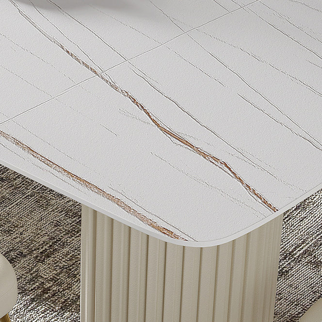 Nordic Sintered Stone Top Dining Set Rectangle 1/2/5/7 Pieces Dining Room Table Set