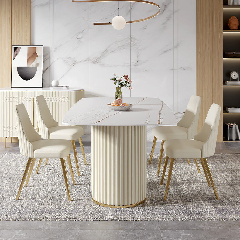 Nordic Sintered Stone Top Dining Set Rectangle 1/2/5/7 Pieces Dining Room Table Set