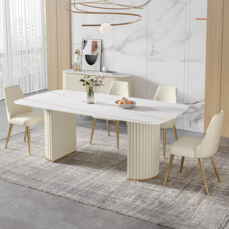 Nordic Sintered Stone Top Dining Set Rectangle 1/2/5/7 Pieces Dining Room Table Set