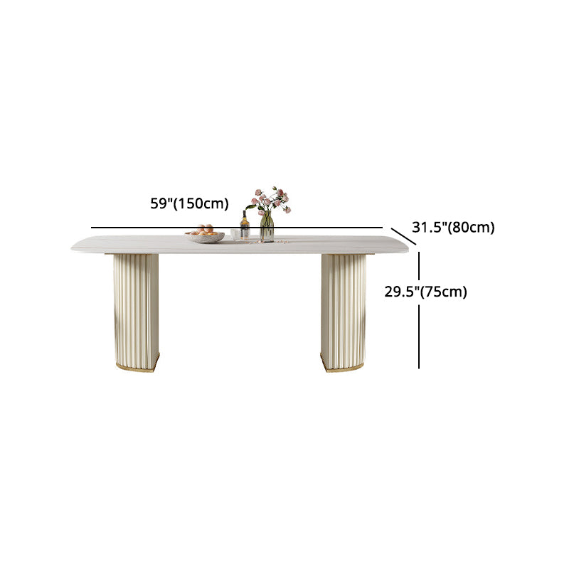 Nordic Sintered Stone Top Dining Set Rectangle 1/2/5/7 Pieces Dining Room Table Set