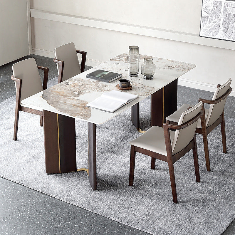 Designer Style Sintered Stone Dining Set Rectangle 1/2/5/7 Pieces Dining Table Set
