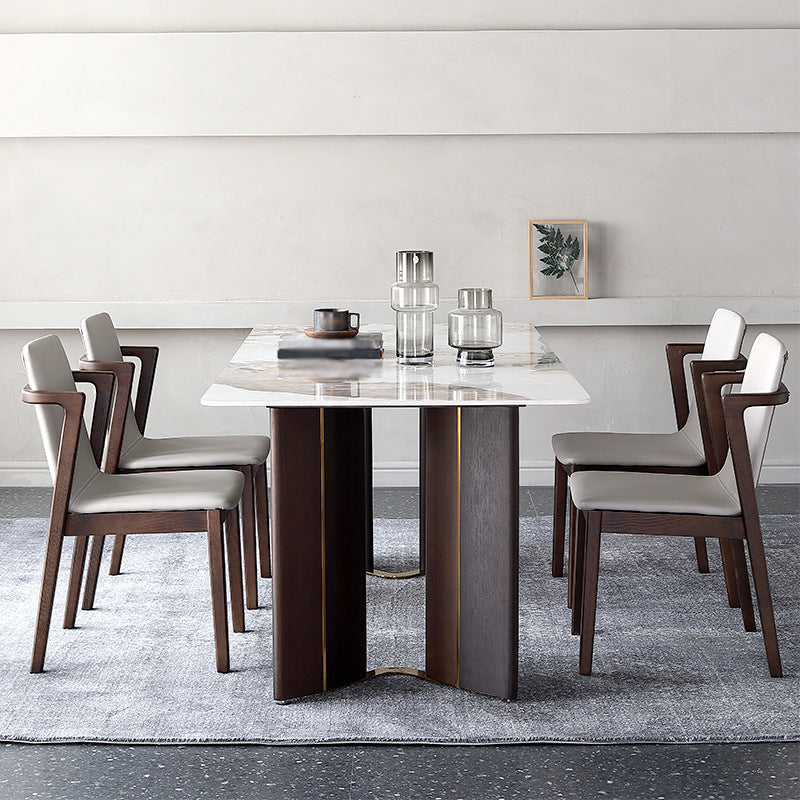 Designer Style Sintered Stone Dining Set Rectangle 1/2/5/7 Pieces Dining Table Set