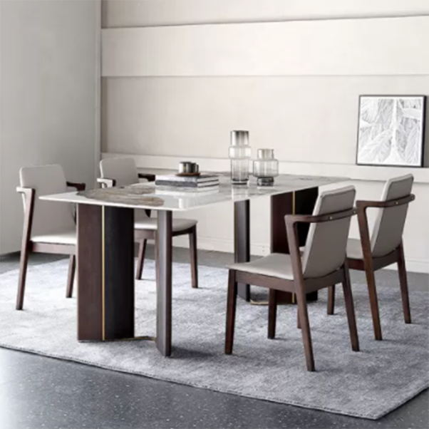 Designer Style Sintered Stone Dining Set Rectangle 1/2/5/7 Pieces Dining Table Set