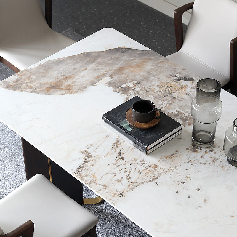Designer Style Sintered Stone Dining Set Rectangle 1/2/5/7 Pieces Dining Table Set