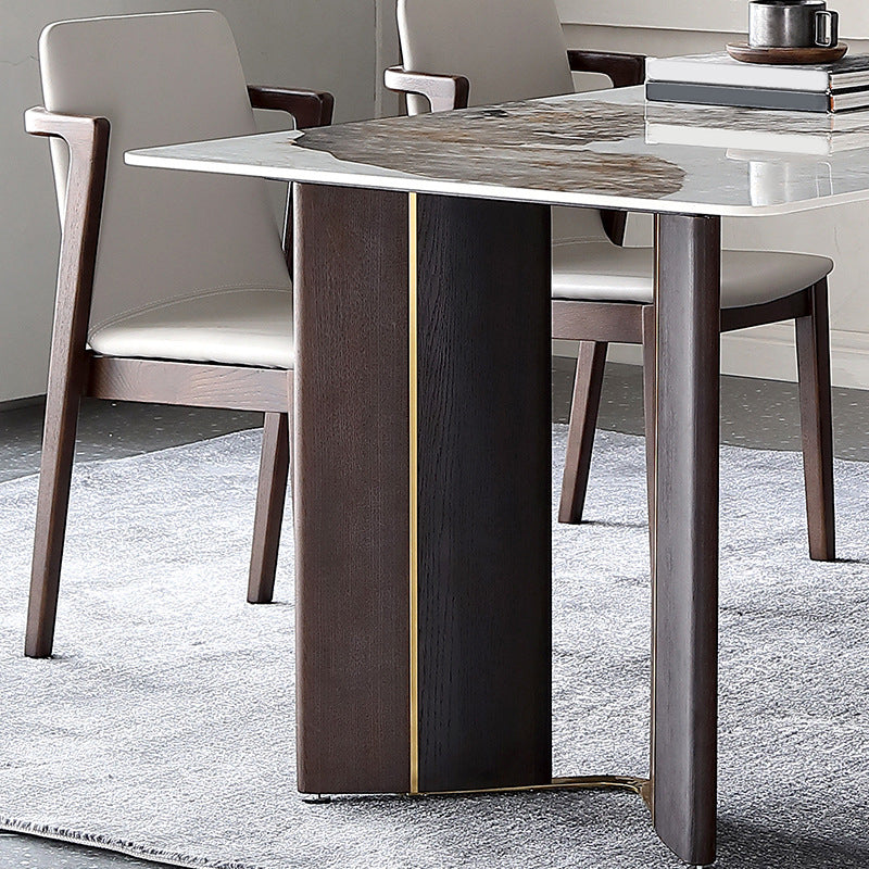 Designer Style Sintered Stone Dining Set Rectangle 1/2/5/7 Pieces Dining Table Set