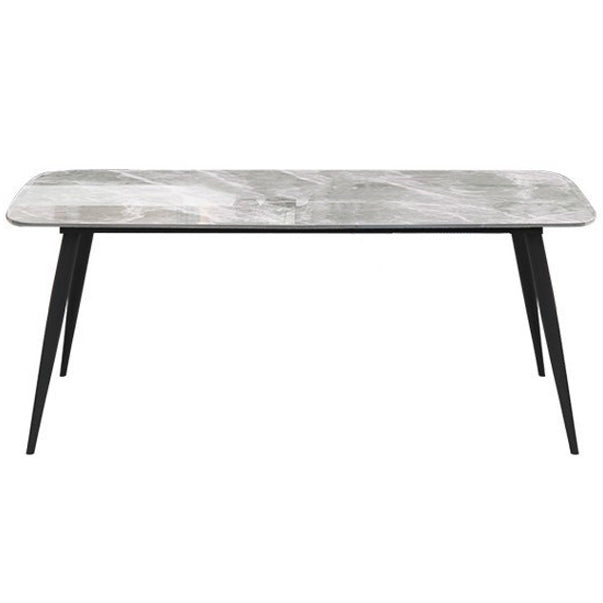 Rectangle Grey Tone Dining Table Sintered Stone Table Simplicity with 4 Legs
