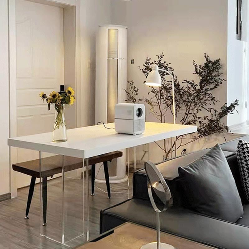 Simple Style Dining Table Acrylic Legs Table Home Rectangle Dining Table