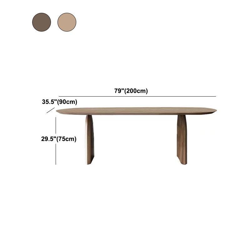 Living Room Two Legs Dining Table Modern Solid Wood Oval Dining Table