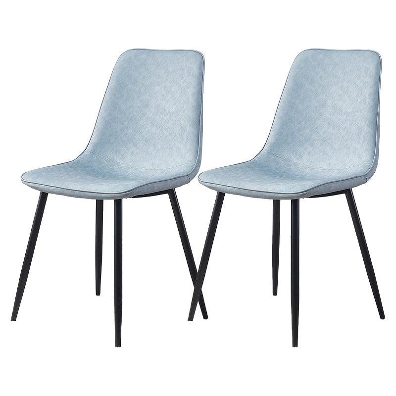 Armless Side Chairs Modern Faux Leather Kitchen Chairs for Dining Room