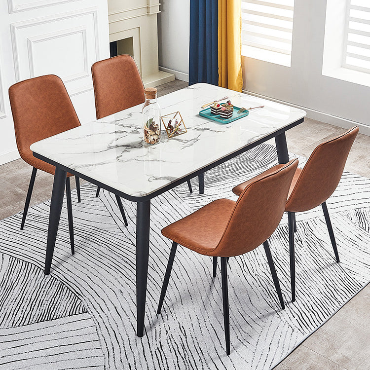 Armless Side Chairs Modern Faux Leather Kitchen Chairs for Dining Room