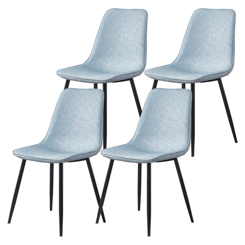 Armless Side Chairs Modern Faux Leather Kitchen Chairs for Dining Room