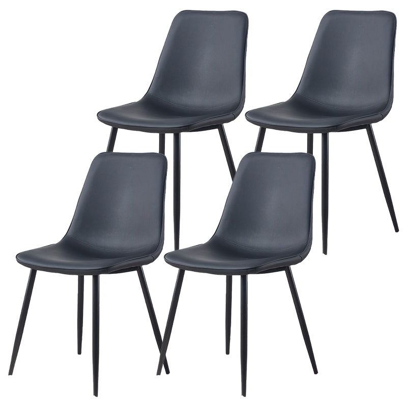 Armless Side Chairs Modern Faux Leather Kitchen Chairs for Dining Room