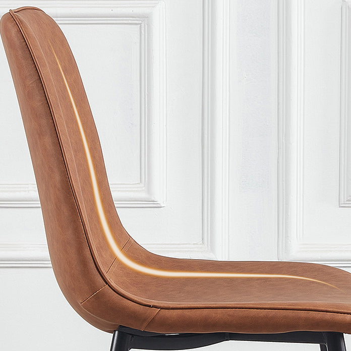 Armless Side Chairs Modern Faux Leather Kitchen Chairs for Dining Room