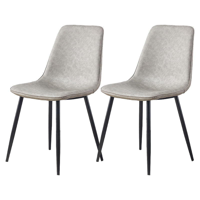 Armless Side Chairs Modern Faux Leather Kitchen Chairs for Dining Room