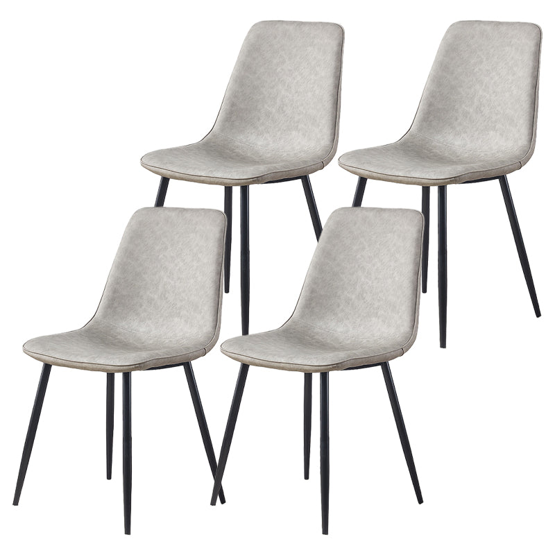 Armless Side Chairs Modern Faux Leather Kitchen Chairs for Dining Room