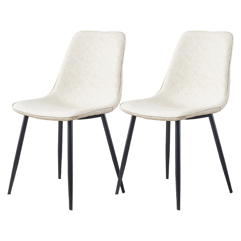 Armless Side Chairs Modern Faux Leather Kitchen Chairs for Dining Room