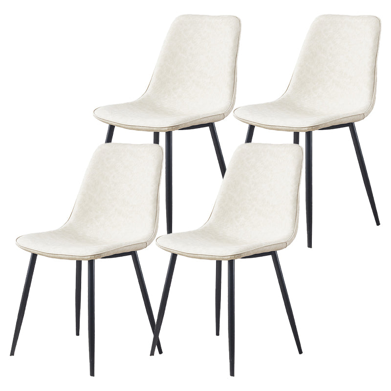 Armless Side Chairs Modern Faux Leather Kitchen Chairs for Dining Room