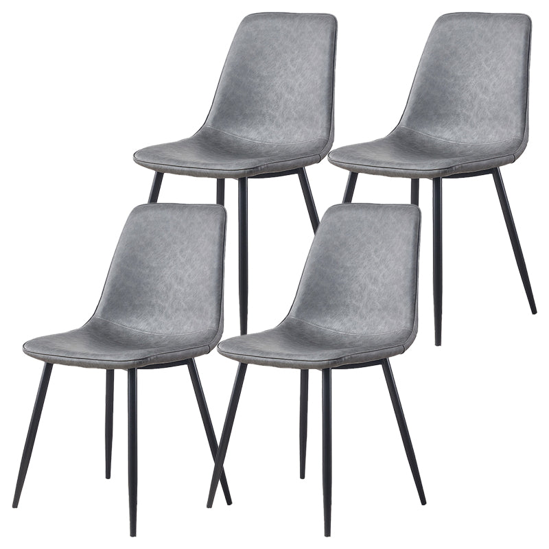 Armless Side Chairs Modern Faux Leather Kitchen Chairs for Dining Room