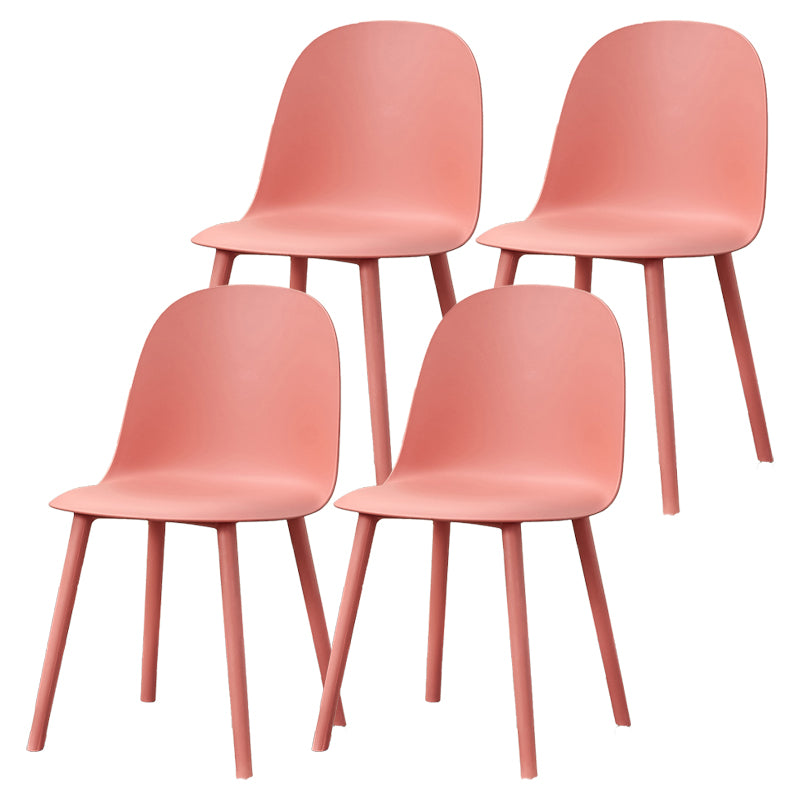Contemporary Plastic Side Chair Solid Back Kitchen Dining Room Chair