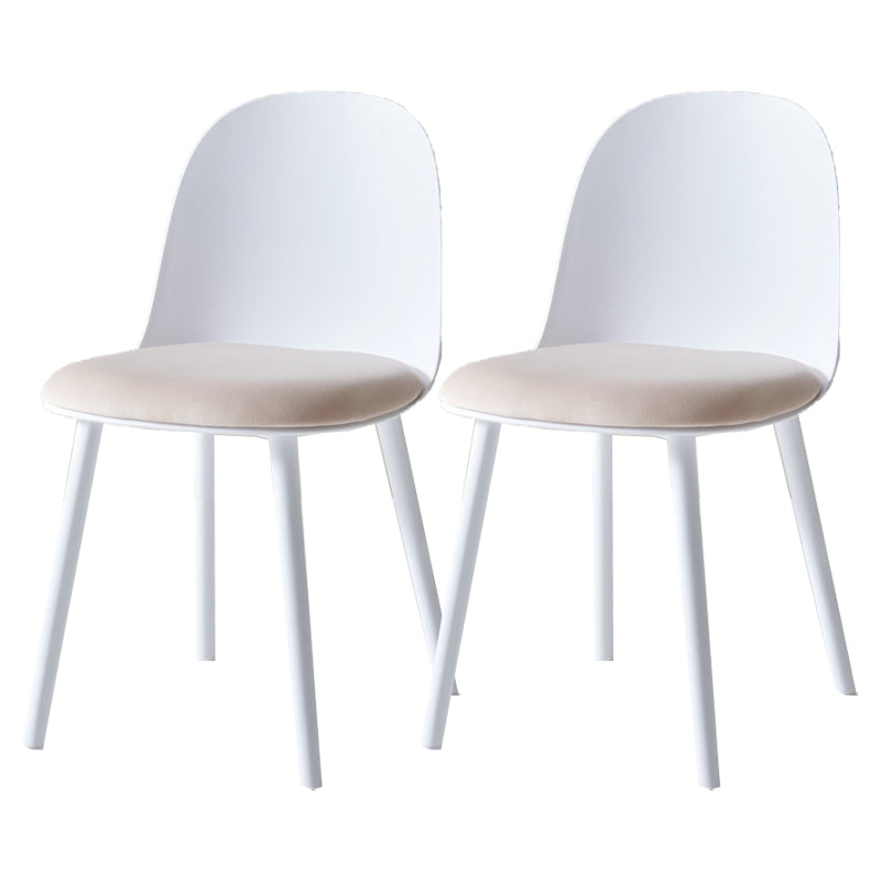 Contemporary Plastic Side Chair Solid Back Kitchen Dining Room Chair
