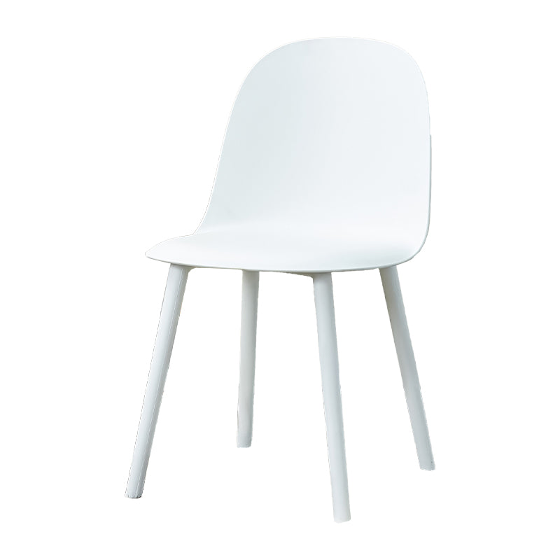 Contemporary Plastic Side Chair Solid Back Kitchen Dining Room Chair