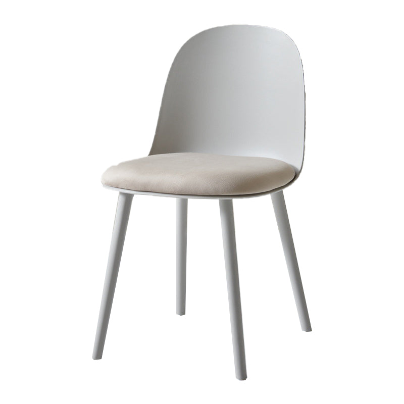 Contemporary Plastic Side Chair Solid Back Kitchen Dining Room Chair