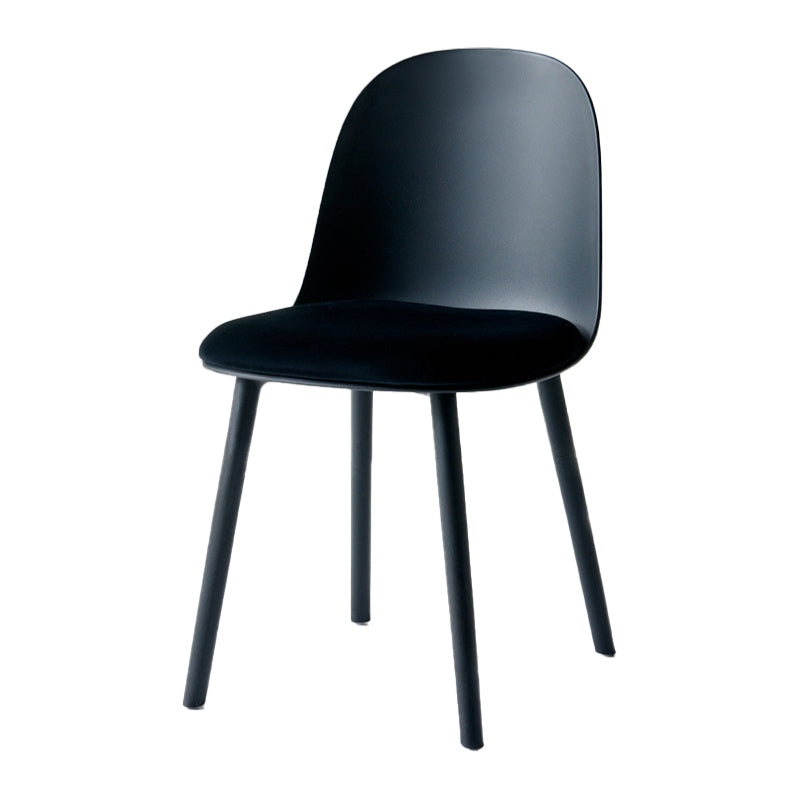 Contemporary Plastic Side Chair Solid Back Kitchen Dining Room Chair