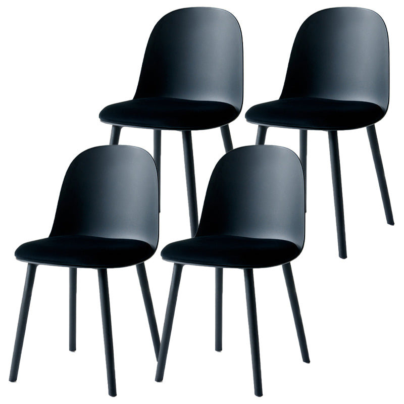 Contemporary Plastic Side Chair Solid Back Kitchen Dining Room Chair