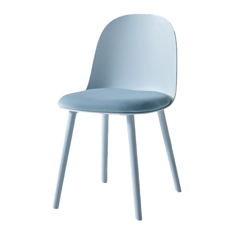 Contemporary Plastic Side Chair Solid Back Kitchen Dining Room Chair