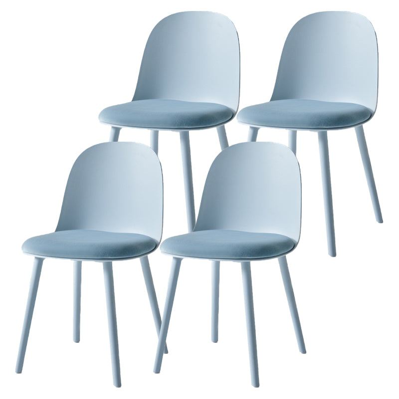 Contemporary Plastic Side Chair Solid Back Kitchen Dining Room Chair